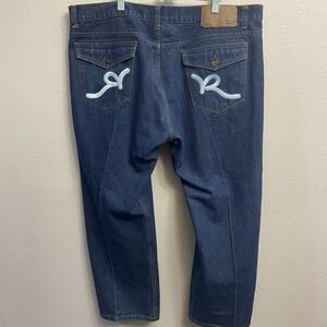 Vintage Rocawear Jeans Men 44x27  Blue Baggy Y2K Streetwear Wide Leg Skater Goth